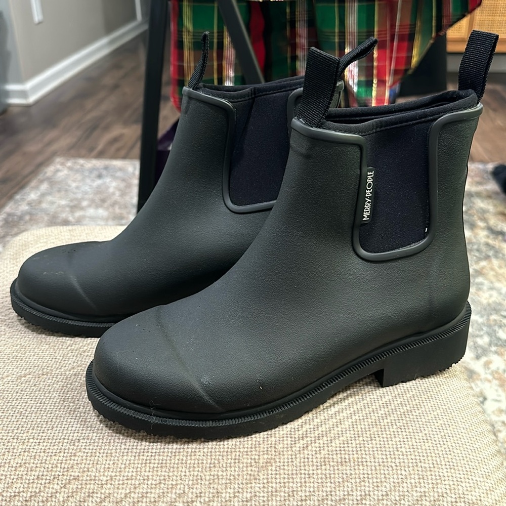 Merry People Bobbi Ankle Rain Boot Black Size 38 (size 7)